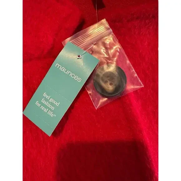 Maurices Women’s Plus Size 2X Red Wool Blend Coat Jacket NWT Style Number 213809 - Picture 11 of 11